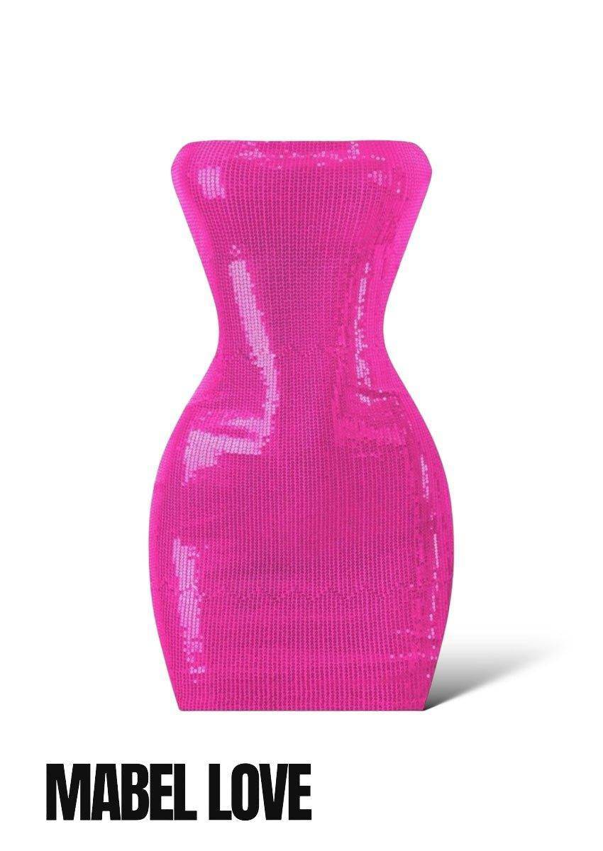Barbie Pink Sequin Tube Top Dress, 