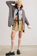 Knit Two Pocket Long Sleeve Open Front Cardigan, [product type]