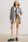 Knit Two Pocket Long Sleeve Open Front Cardigan, [product type]