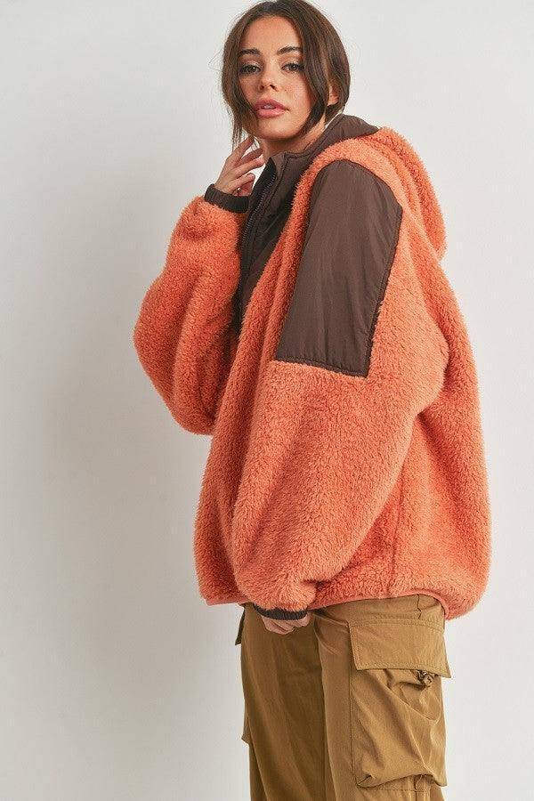 Two-toned Cozy Hooded Sweater, [product type]