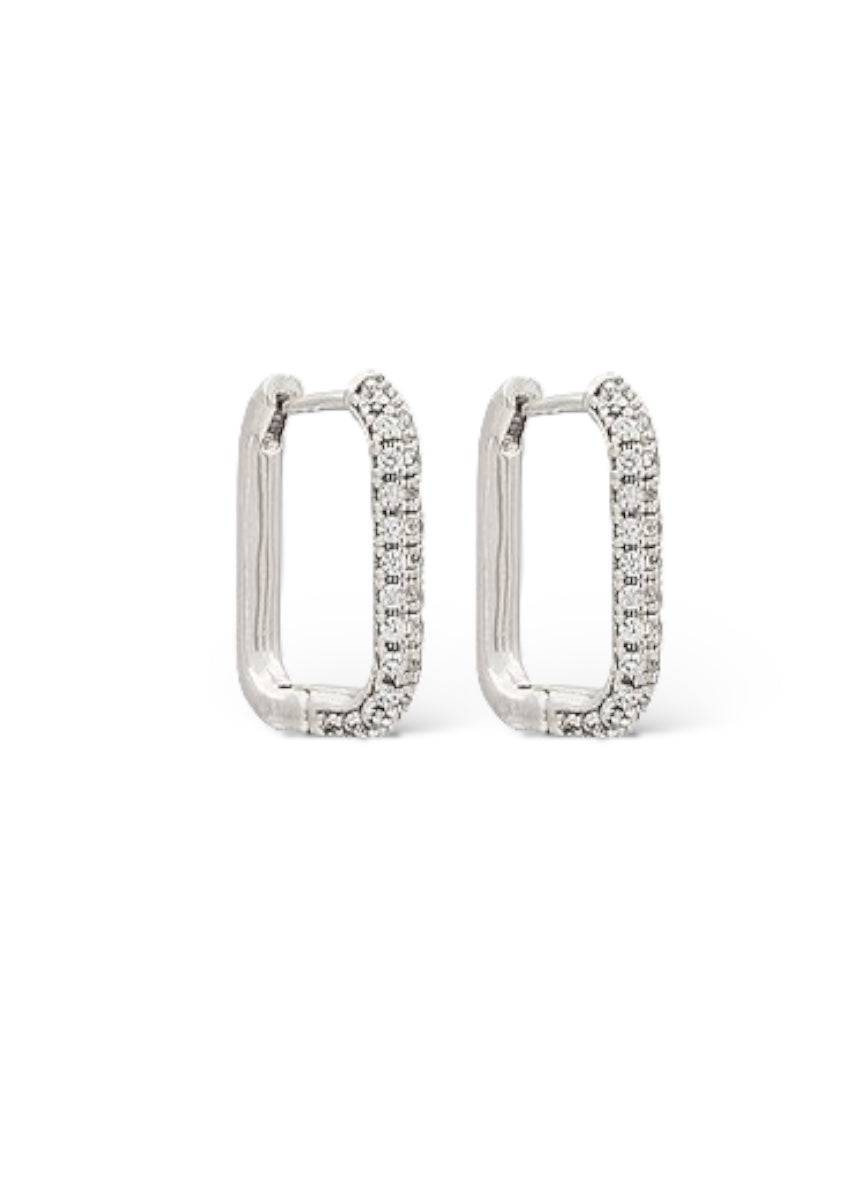 Cubic Zirconia Silver Earrings, [product type]