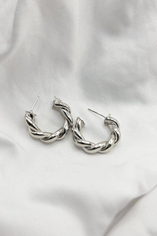 Twisted Silver Hoops, [product type]