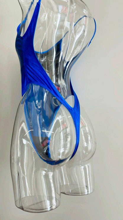 METALLIC BLUE ONE PIECE, [product type]