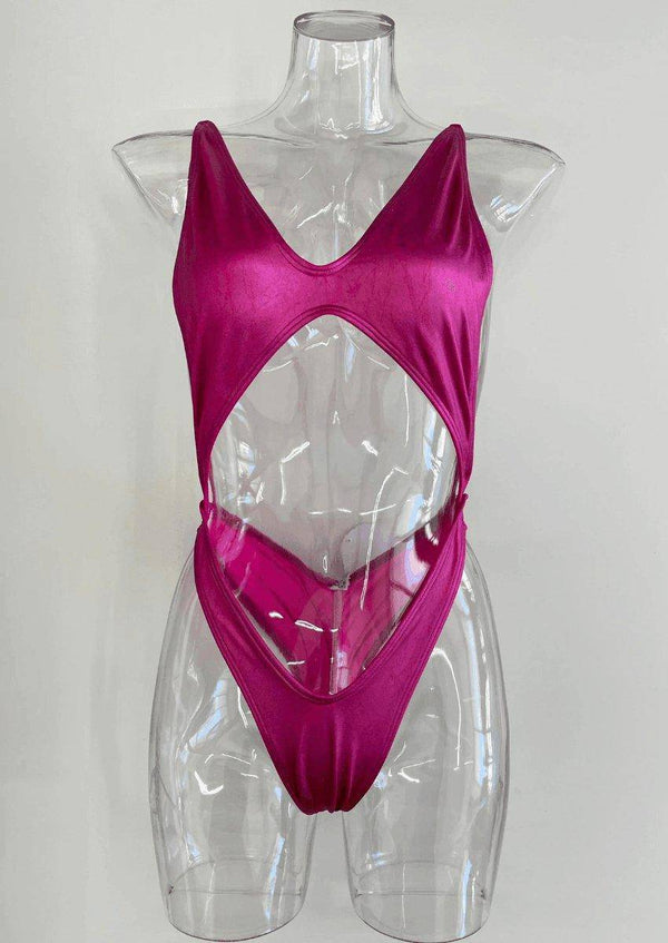 METALLIC PINK MONOKINI, [product type]