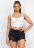 Bustier Ribbed Top White, [product type]