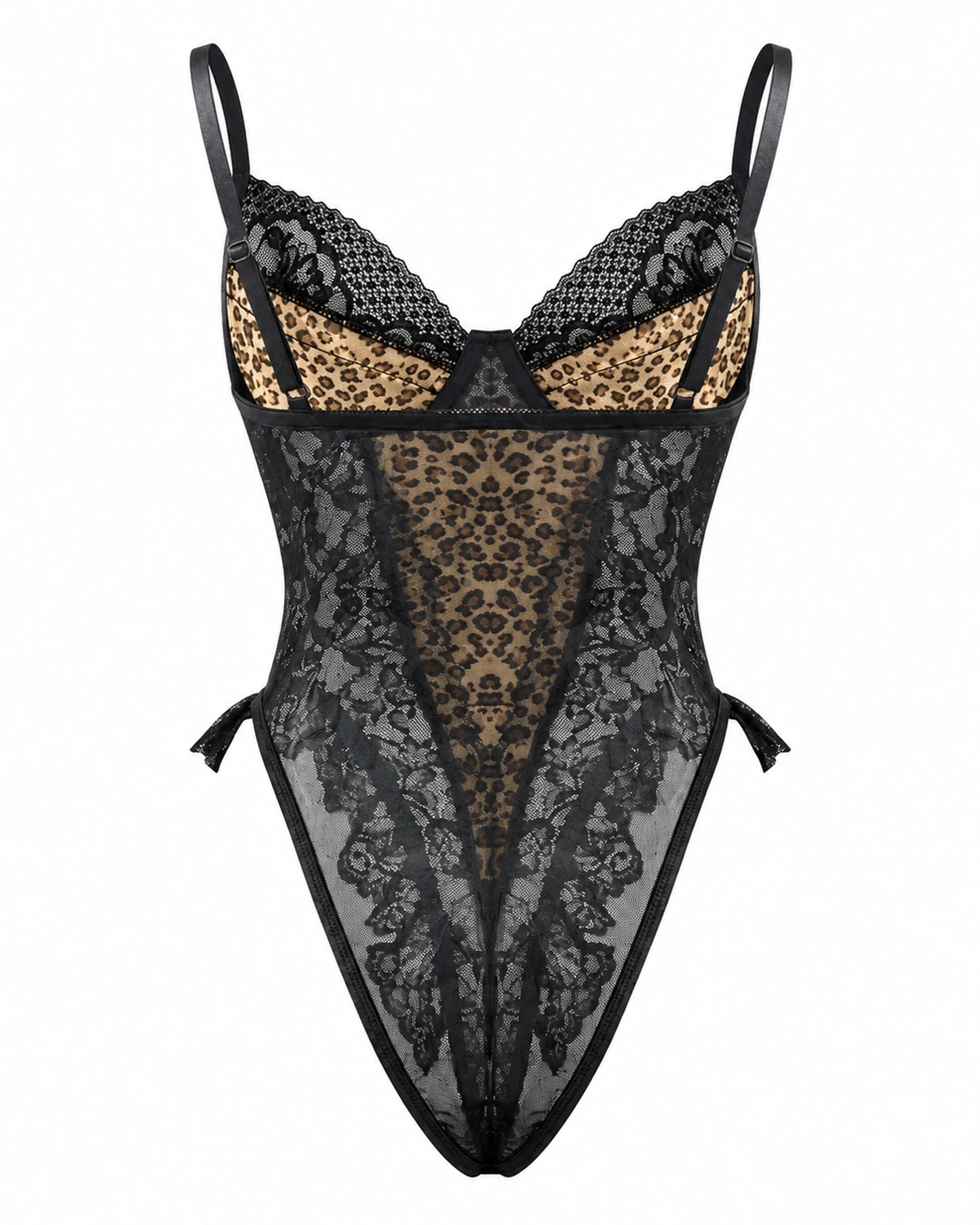 Lila leopard lace bodysuit detail