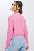 Knit Pullover Sweater With Cold Shoulder Detail, 