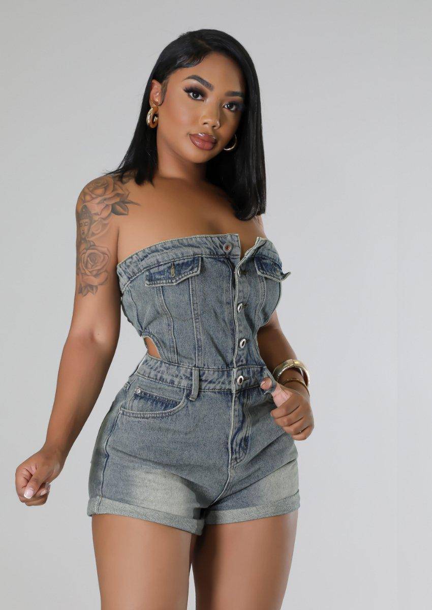 Tube top best sale shorts jumpsuit