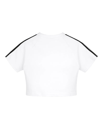 White Stripe Summer Bodycon Crop Top