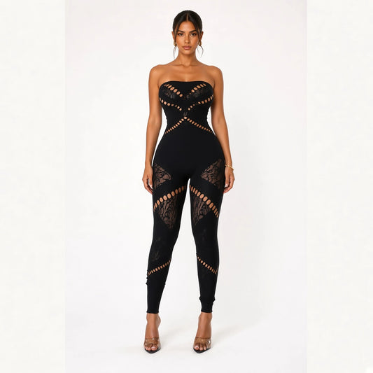 Mesh 2 Piece Jumpsuit — jumpsuit front