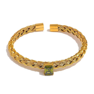 Mesh Weave Open Bangle Bracelet