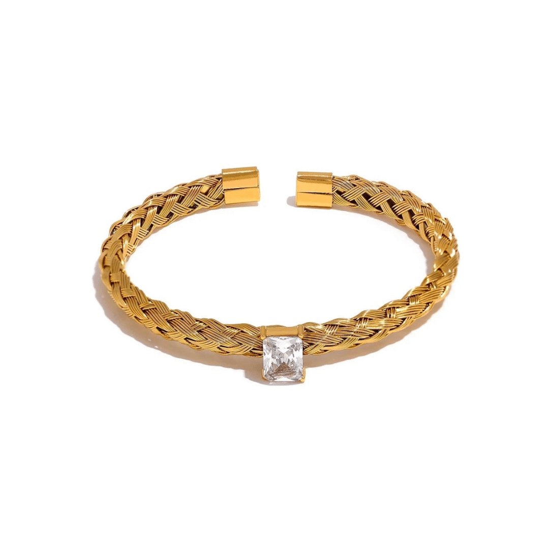 Mesh Weave Open Bangle Bracelet