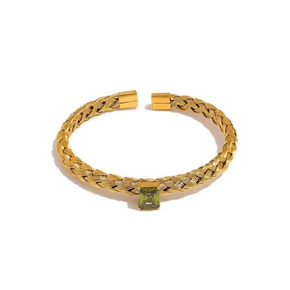 Mesh Weave Open Bangle Bracelet