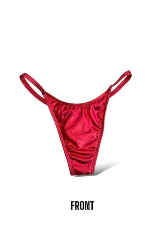 METALLIC 2 PIECE BIKINI RED - Mabel Love Co - Swimwear