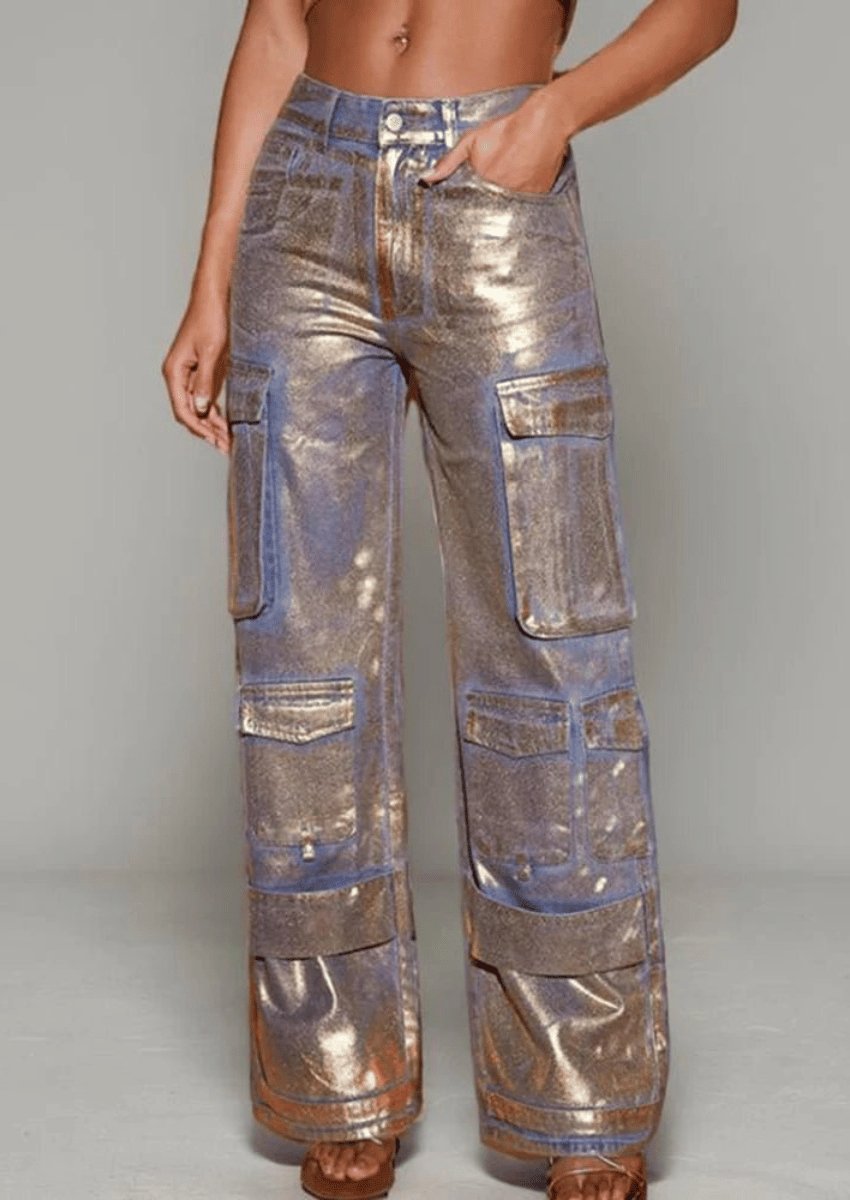 Metallic Gold Pants