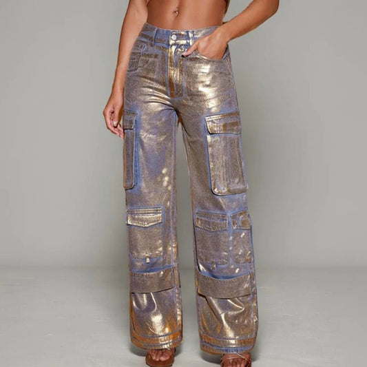 Metallic Gold Pants