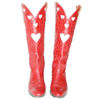 Mid - Calf Boots with Embroidered Hearts - Mabel Love Co - Boots