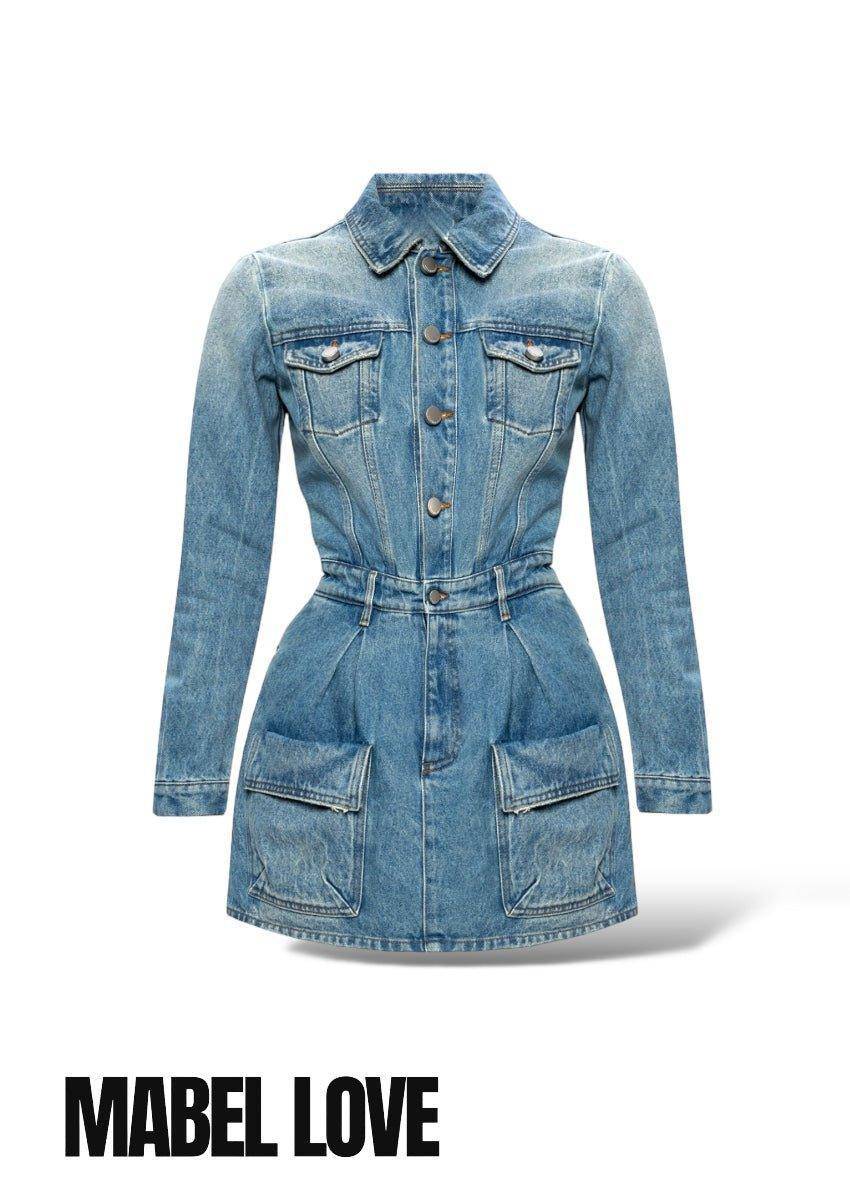 Mini Denim Dress 3 Piece Set