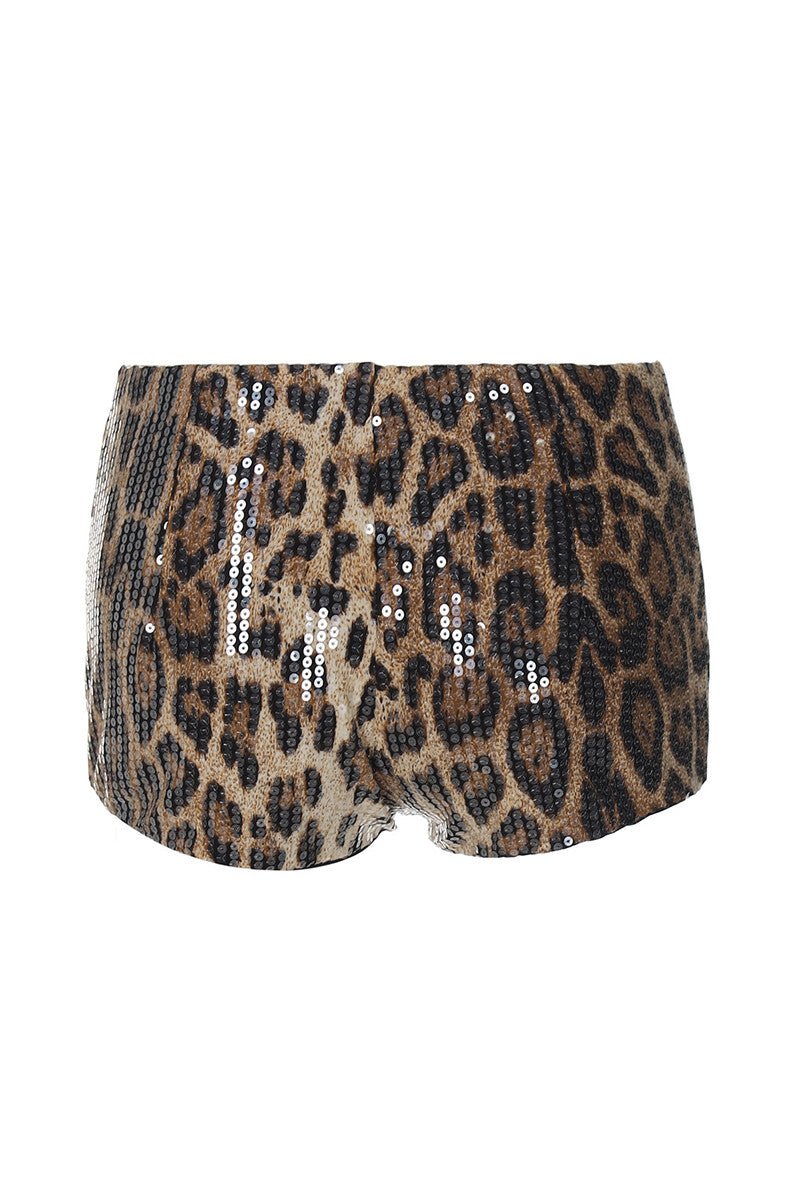 Mini Leopard Sequin Shorts