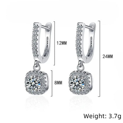 Moissanite Huggie Hoop Earring