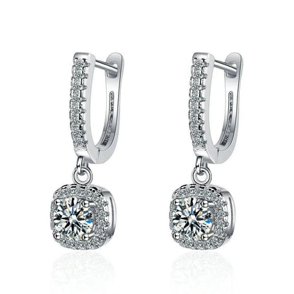 Moissanite Huggie Hoop Earring