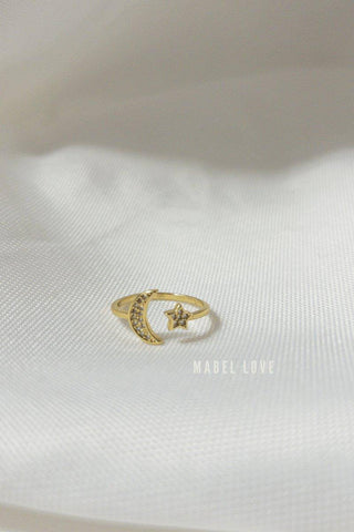 Moon & Star Gold Ring