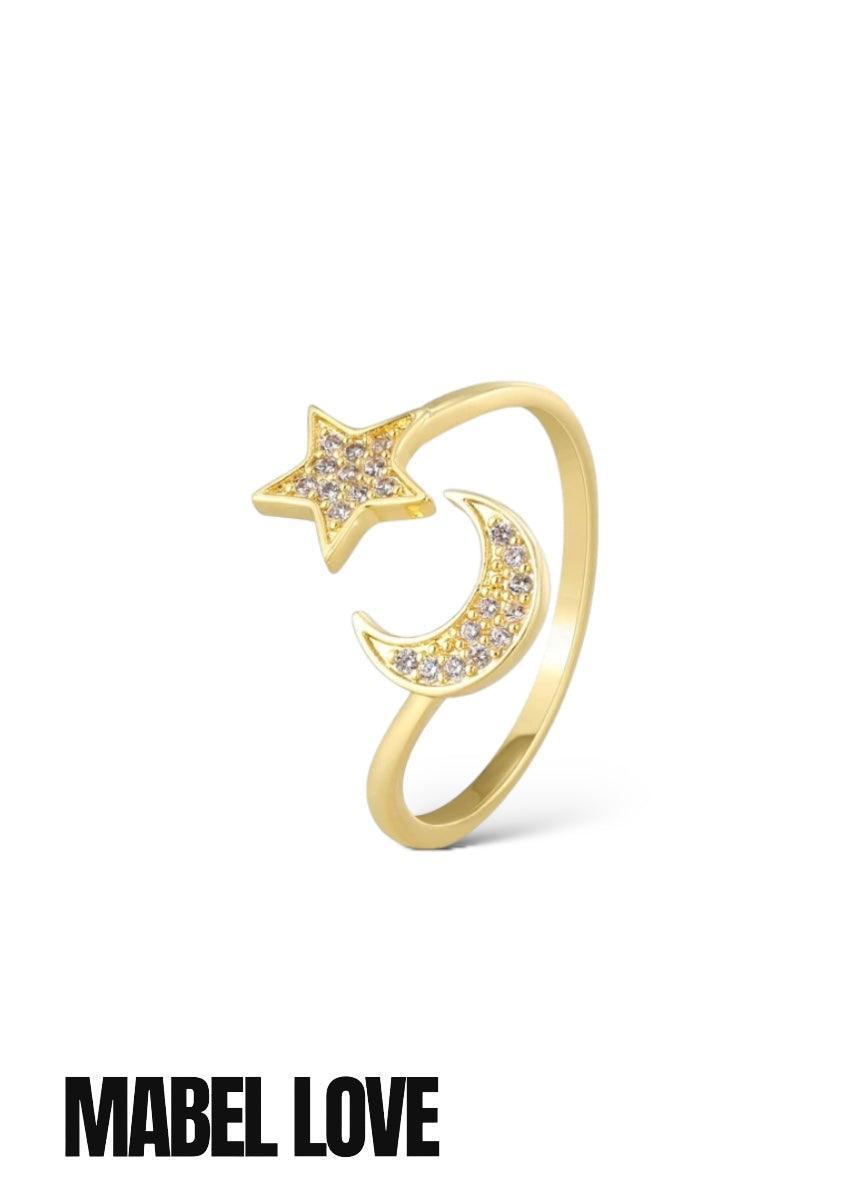 Moon & Star Gold Ring