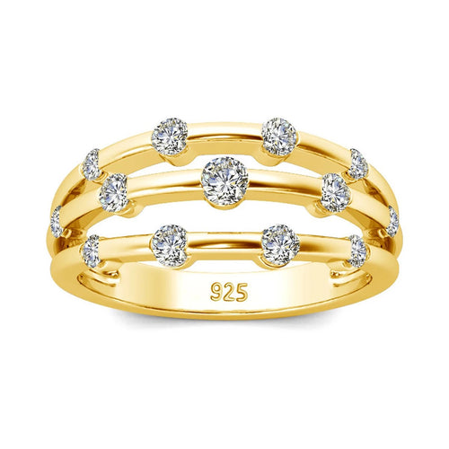 Gold Multi - Layer Moissanite Ring