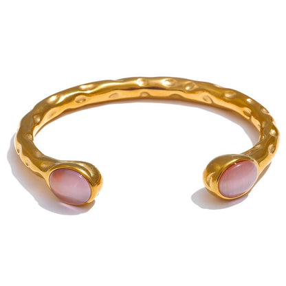 Multi Stone Open Bangle Bracelets