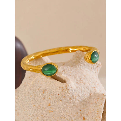 Multi Stone Open Bangle Bracelets