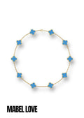 Four Leaf Clover Necklace Blue