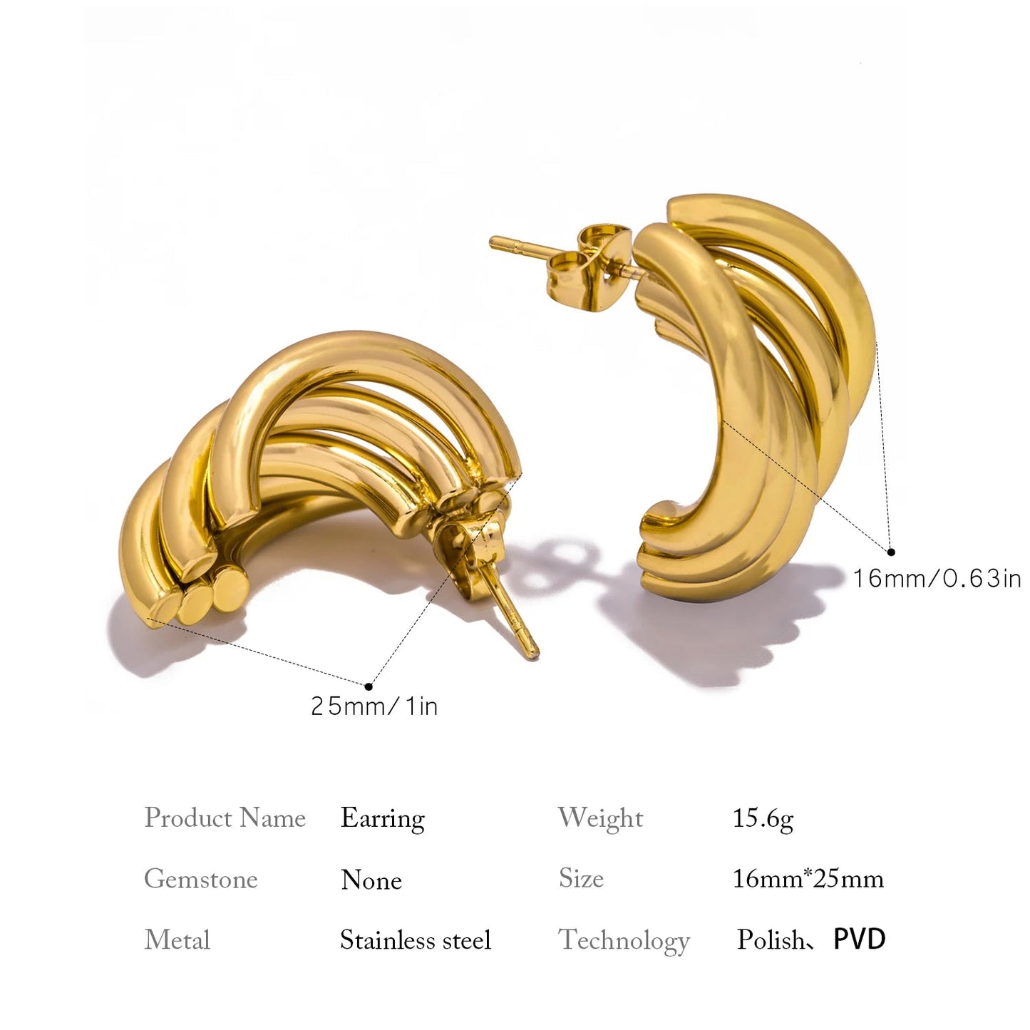 Musa Earrings - Size Details