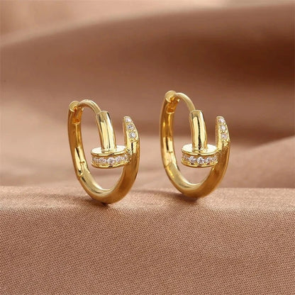 Nail - Inspired Hoop Earrings