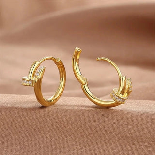 Nail - Inspired Hoop Earrings