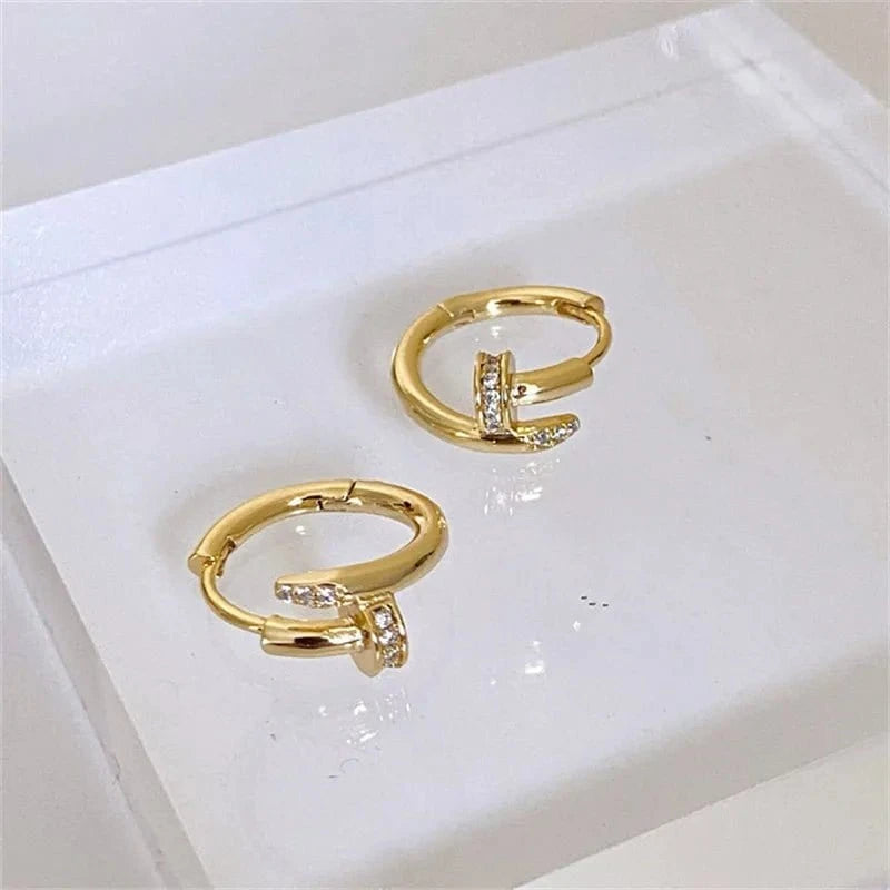 Nail - Inspired Hoop Earrings