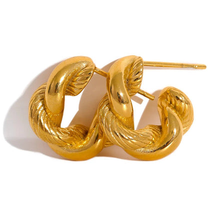 Gold Nautical Hoop Earrings