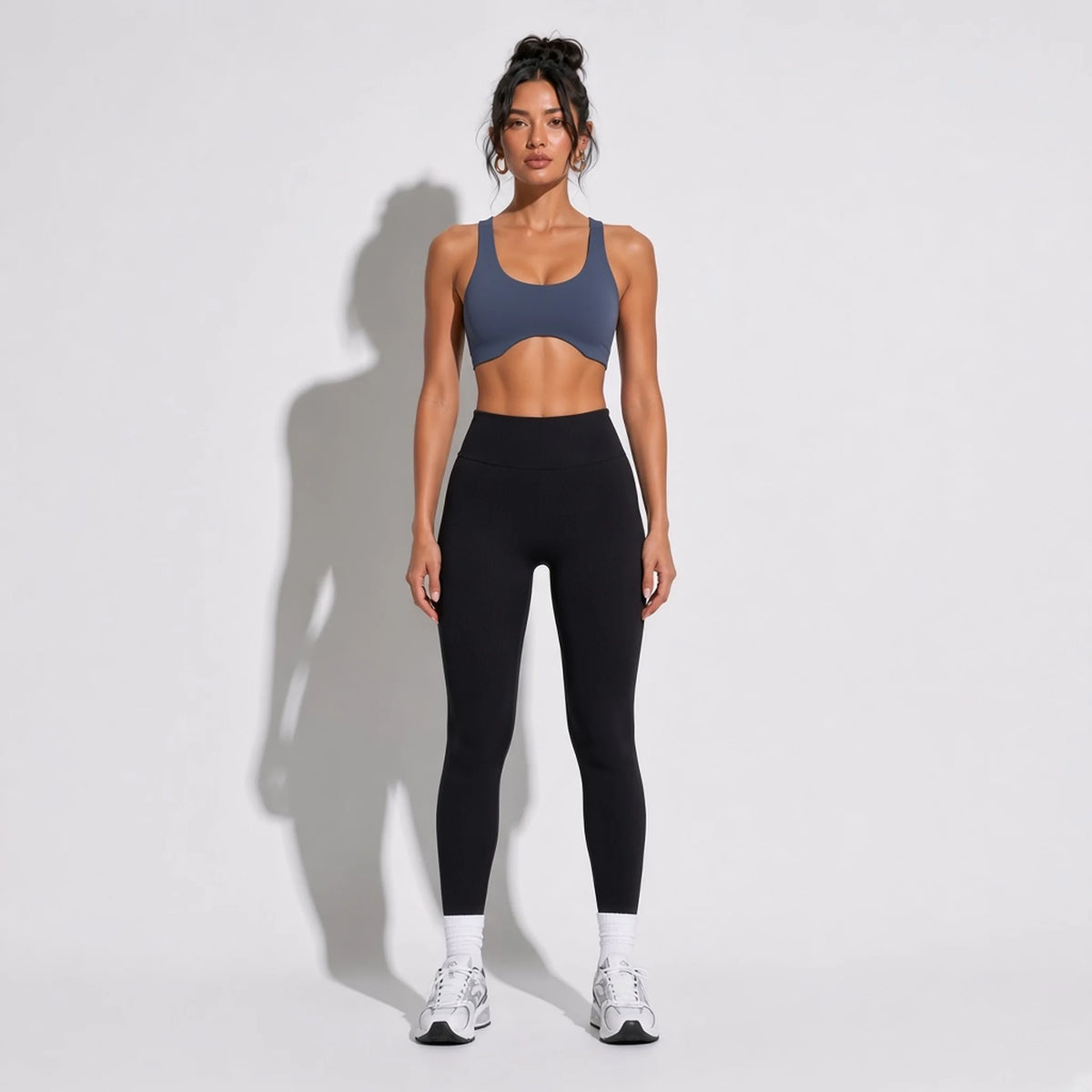Seamless Sports Bra — Navy Blue front