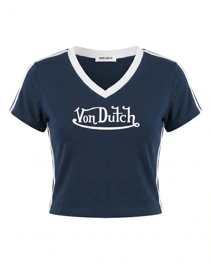 Von D V-Neck Crop T-Shirt