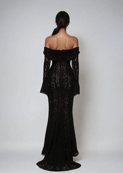 noir mermaid dress ROMY mermaid bubble gown in noir