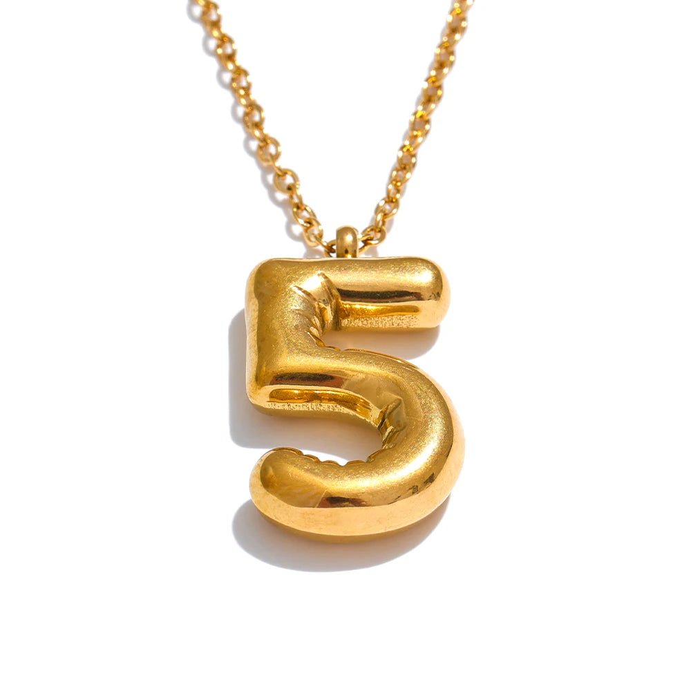 Numerical 5 Pendant Necklace