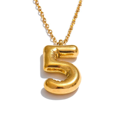 Numerical 5 Pendant Necklace