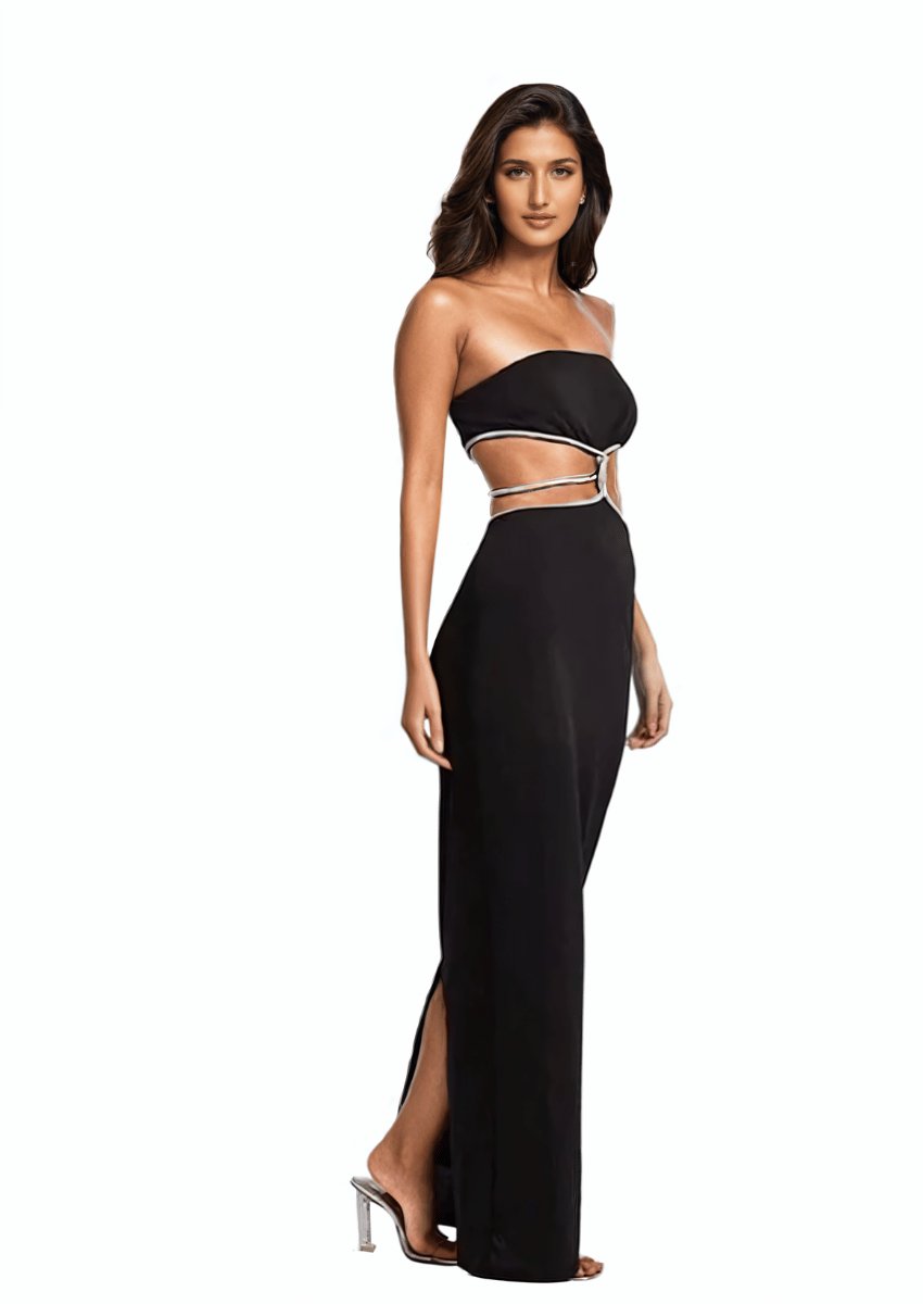 Off - Shoulder Hollow Out Long Dress