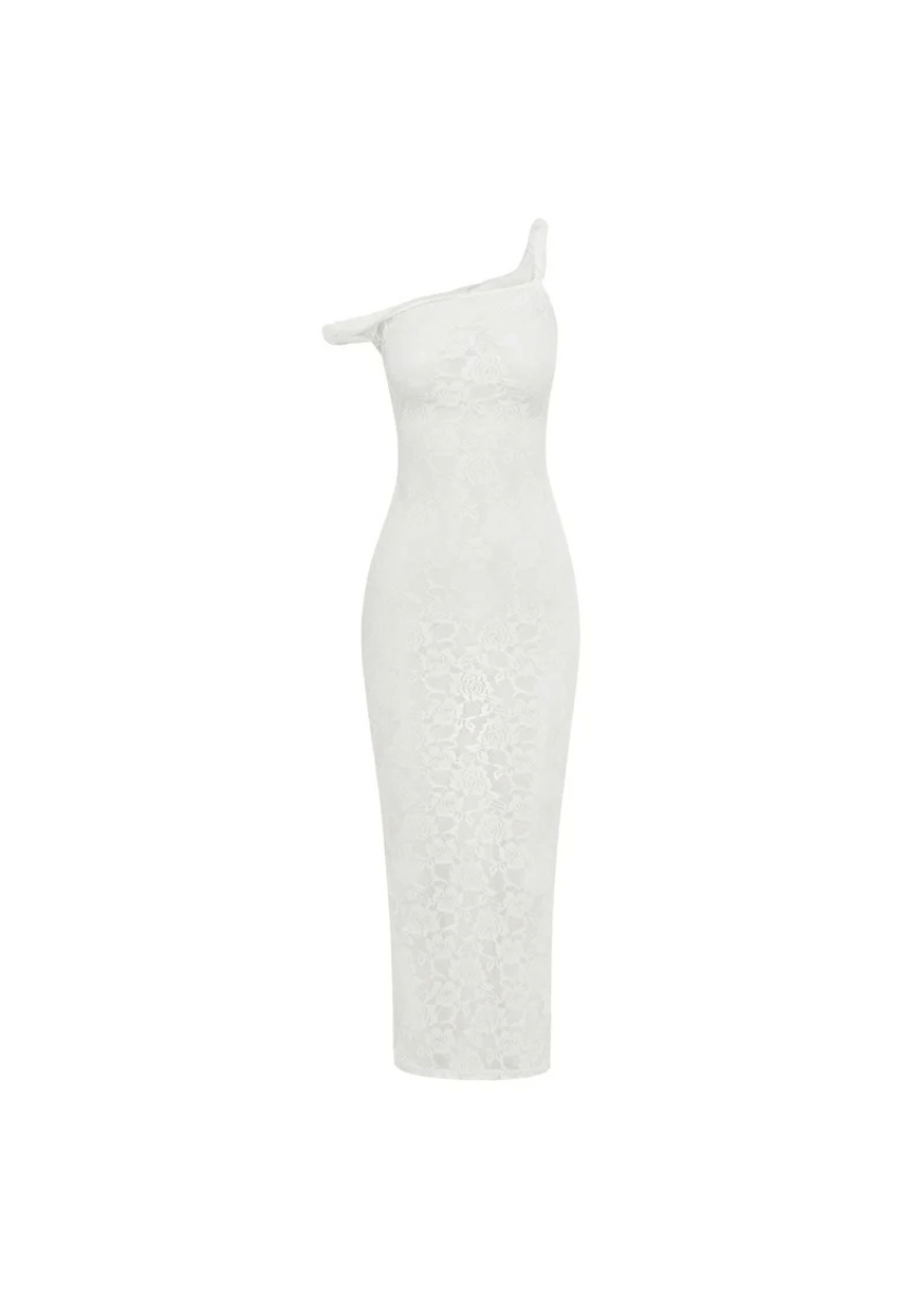 White Off - Shoulder Lace Bodycon Dress