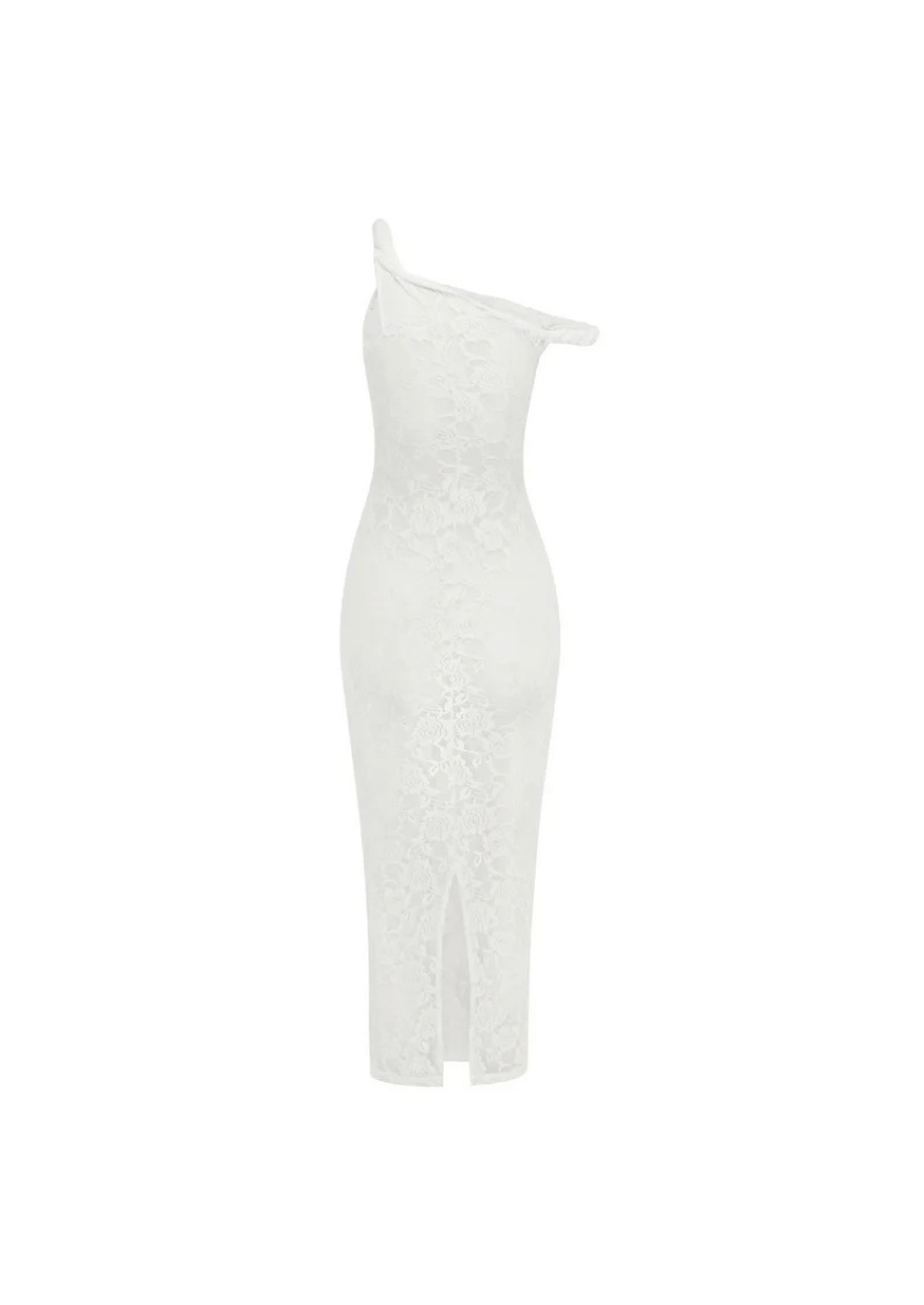 Off-Shoulder Lace Bodycon Dress | Mabel Love Co. White / L Off-Shoulder Lace Bodycon Dress | Mabel Love Co. White / L