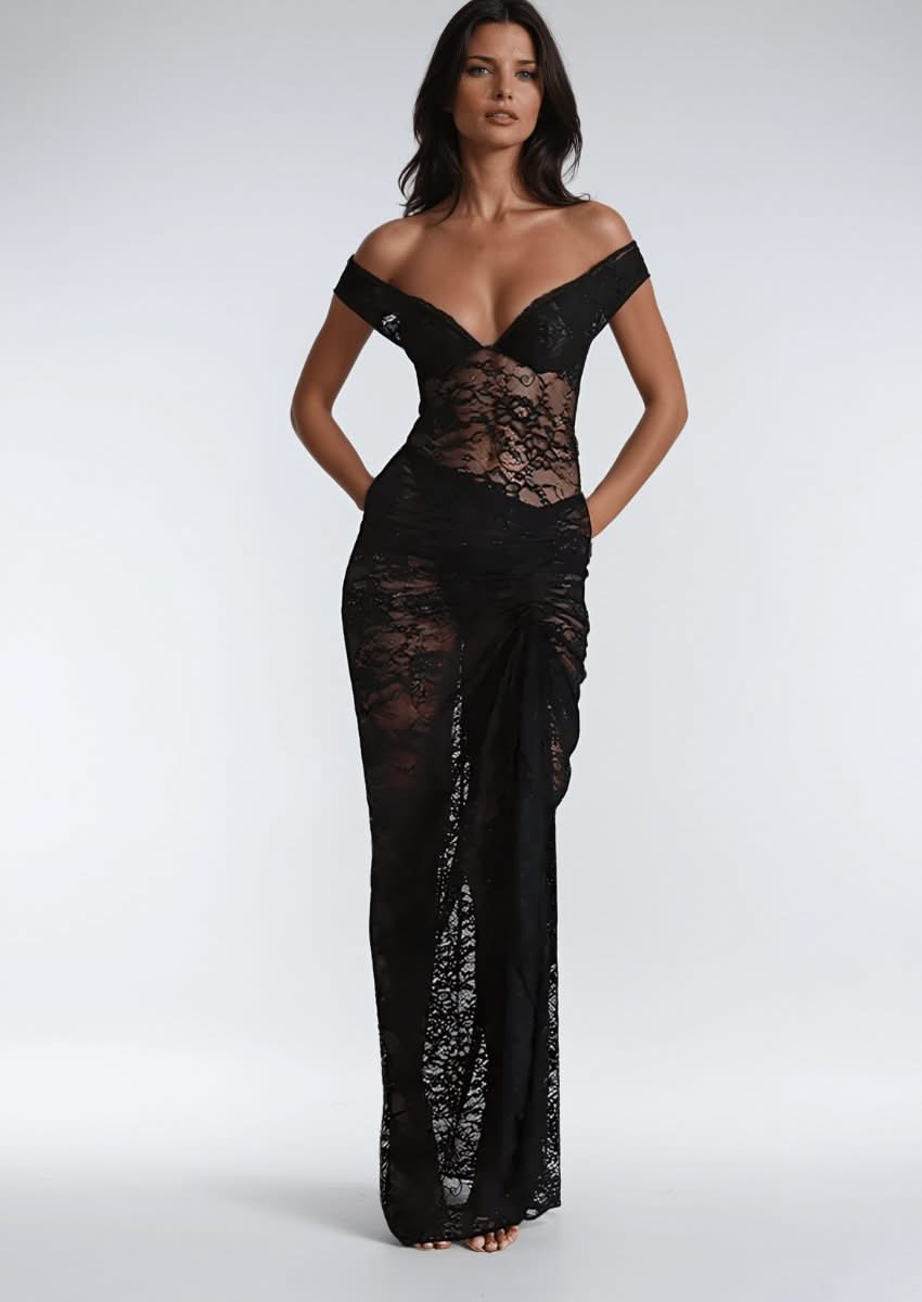 2 piece lace dress Off-Shoulder Lace 2 Piece Set