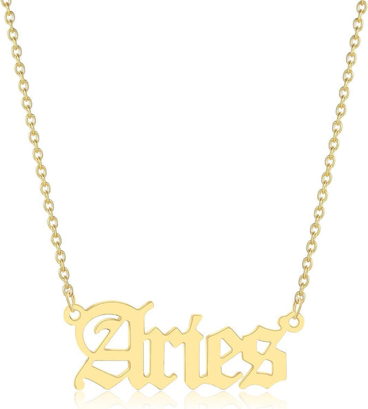 Old English Zodiac Necklace