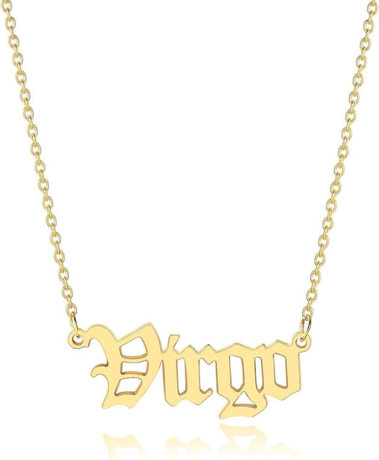 Old English Zodiac Necklace