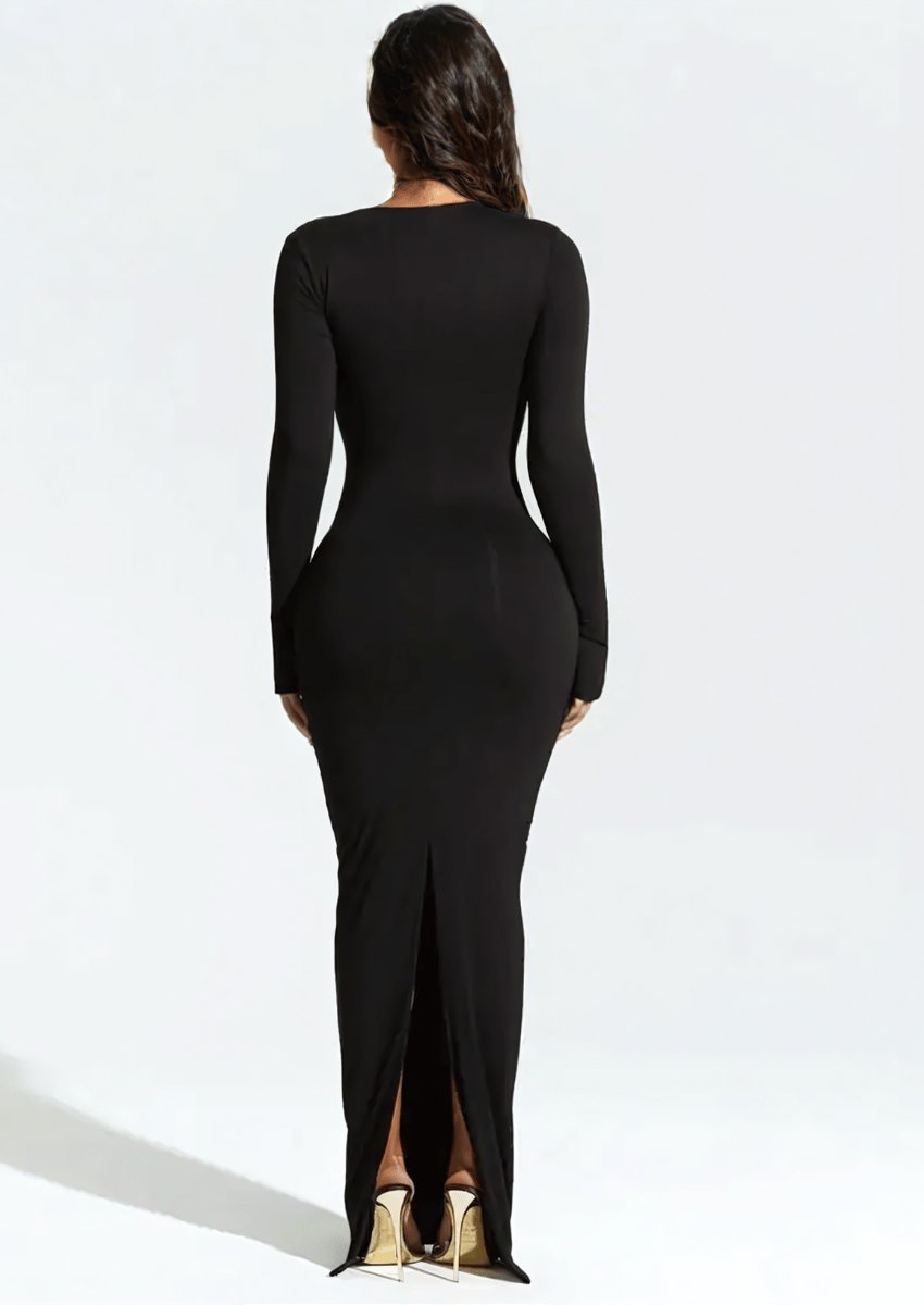 One - Shoulder Long Sleeve Maxi Dress