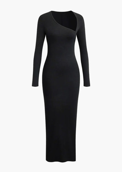 One - Shoulder Long Sleeve Maxi Dress