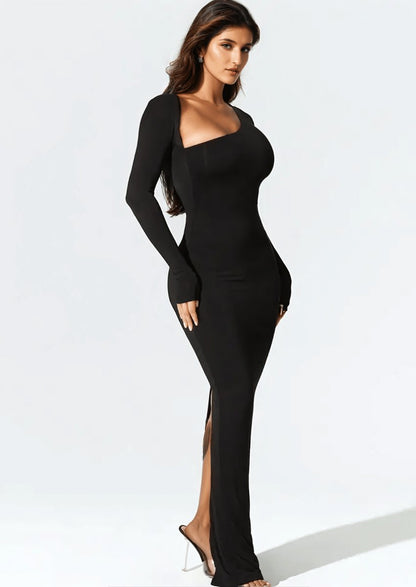 One - Shoulder Long Sleeve Maxi Dress